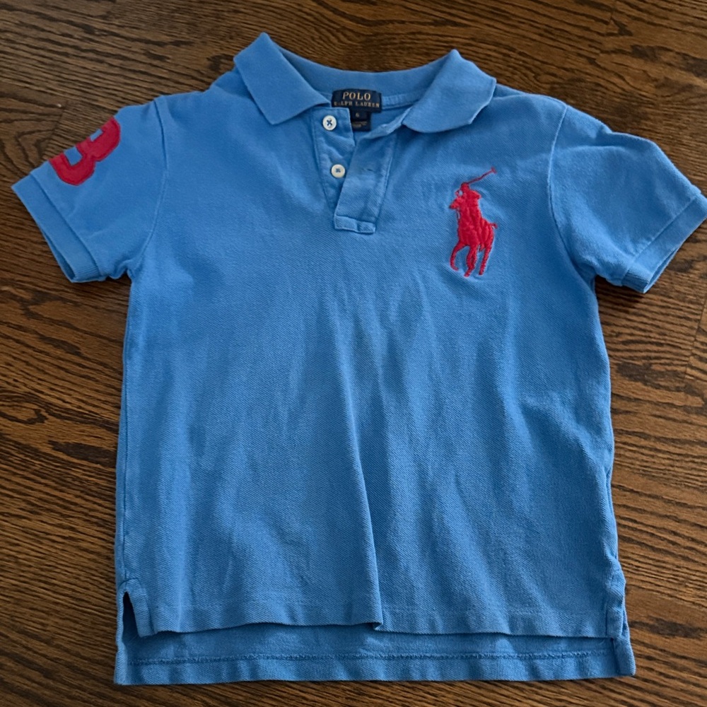 Polo by Ralph Lauren Kids Sky Blue Polo with Red Pony